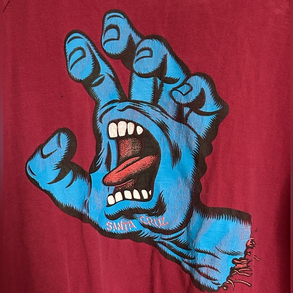 Santa Cruz Long-sleeve Shirt Screaming Hand Burgendy - Picture 3 of 4